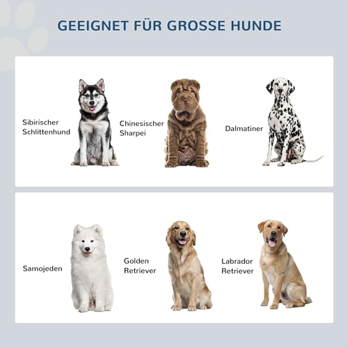 PawHut Hundenäpfe, Erhöhtes Futterstation mit 2 Edelstahlschüsseln, Hundenapfständer mit 44L Stauraum, Magnettüren, Fressnapf, Wassernapf für Große Hunde, Weiß