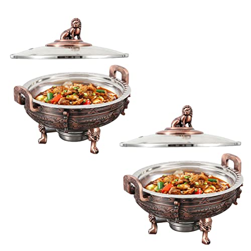 Plats ronds avec poêle chauffante pour garder vos repas au chaud