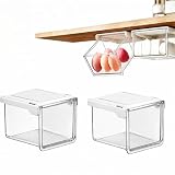 Spiegelschrank Organizer Schublade, 2 St&uuml;ck Badschrank Organizers, Unsichtbare Make Up Organiser Schubladen unter Schreibtisch, Selbstklebend Aufbewahrungsbox f&uuml;r Bathroom Schminktisch Desktop