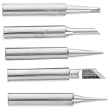 SHERCHPRY 5 Stück Lötspitzen für Lötstationen aus Reinem Kupfer mit Robuster Bauweise für Präzises Löten an Leiterplatten und Schaltkreisen