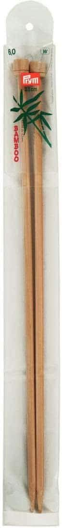 Prym 33 cm 6.00 mm Single Pointed Knitting Pins Bamboo