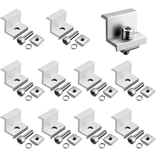 GETLITOOL Kit de Support de Panneau Solaire 30mm Support en Z de Panneau Solaire Accessoire de Panneau Solaire pour Hauteur de Module Pince de Panneau Solaire pour Montage de Profilés Aluminium Cover