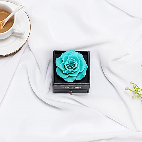 Sunia Preserved Real Rose Eternal Rose With I Love You 100 Language Necklace, Enchanted Real Rose Flower For Valentine's Anniversary Wedding Mother's Day Birthday Romantic Gifts For Her #TOP1