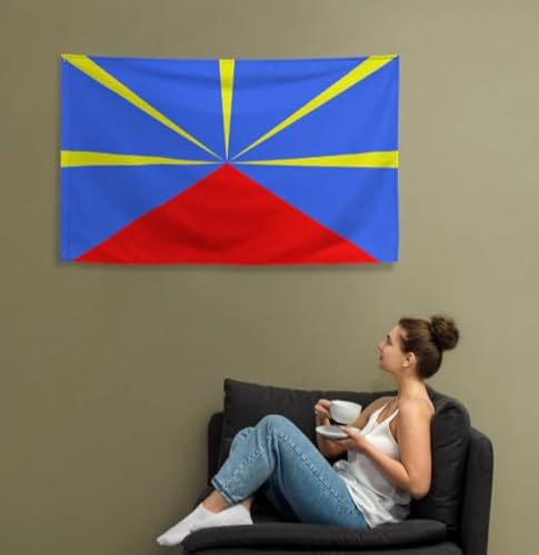Drapeau de l'île de la Réunion, 150 x 90 cm - avec œillets - entreprise française