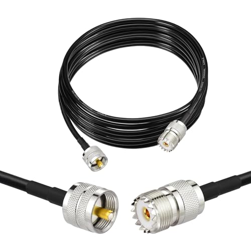 Superbat PL-259 UHF CB Coax Cable 10ft RG58 PL259 to SO239 SWR Meter Cable