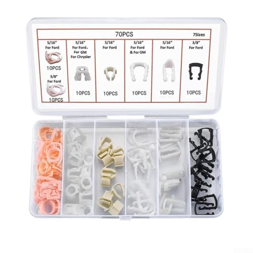 Kit de reparación automotriz de nailon, un juego fiable de 70 clips perfectamente adecuados para todas tus necesidades de Ford