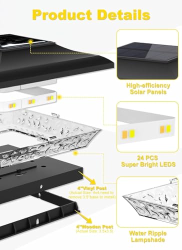 Luces solares de poste que iluminan tus vallas oscuras sin cables 6