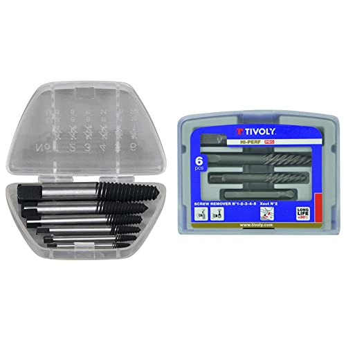 KS Tools 150.1330 Jeu d'extracteurs de goujons pour goujons de M3-M18 6 pièces & Tivoly 11111070001 Extracteurs de goujons/vis endommagées, Gris, Lot de 6...