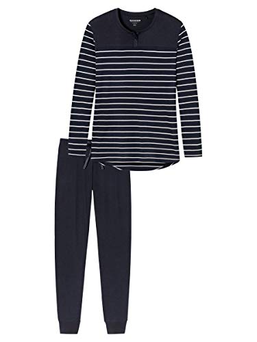 Pyjama Damen Schiesser Schlafanzug Set aus Baumwolle lang