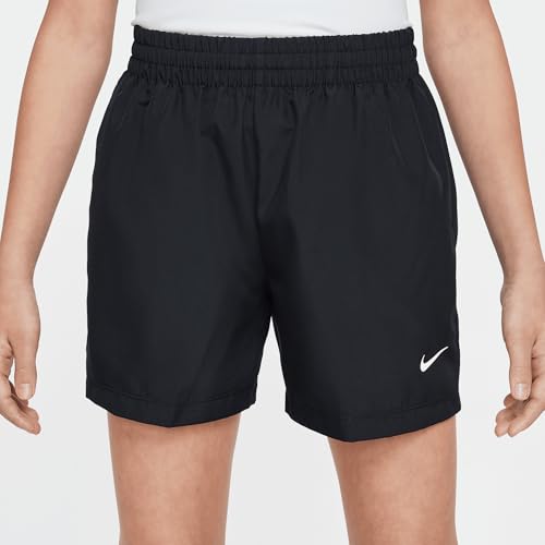 Nike Multi Big Kids' Dri-FIT 4" Woven Shorts (Black/White, HJ3742-010)2