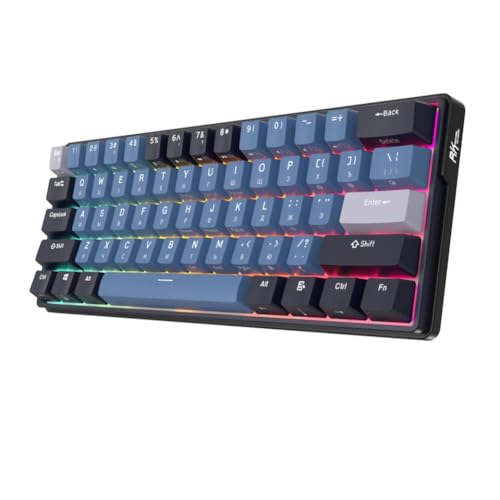 61 �L�[���J�j�J���L�[�{�[�h 60% ���C�A�E�g RGB �o�b�N���C�g�t���z�b�g�X���b�v�\���C�����X USB RK61 �ƌ݊���(Russian Indigo)