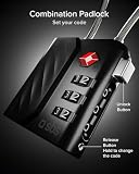SBS Track My Lock TSA zamek z wbudowanym lokalizatorem wyszukiwarki, kompatybilny z Apple Find my (iOS), 3-cyfrowy zamek szyfrowy, alarm 60 dB, ładowanie USB-C, idealny do walizek i torebek, Czarne