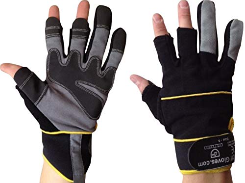 Easy Off Gloves Gants Mitaines de Mécanicien Disponibles en Tailles 7-11 - Idéal pour la pêche, Le Travail, la Photographie, Bricolage et commerçant. (Grand EU 10) Cover