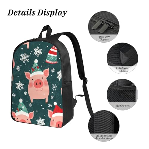 Pig Backpacks 3 Pcs Casual Multifunction Backpack with Fun Graphic Cartoon Print for Hiking Commuting4