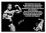 Einfach einzurahmen. Arnold Schwarzenegger A3 ungerahmt inspirierende Kopie des Autogramms Schauspieler Bodybuilder Sport Zitat Poster Motivation Inspiration Foto