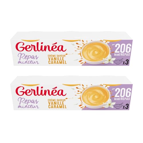 GERLINÉA – Coupelle Crème Repas Minceur Vanille Caramel – Substitut de Repas Complet et Équilibré – Riche en Protéines – Prêt à Consommer –...