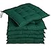 Detex Set 6pz Cuscini per Sedia 45x45x5cm con Lacci Effetto Visco Interni Esterni Cuscino Coprisedia Verde