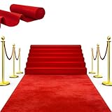 【Extra-Dick & Weicher Roter Teppich】 Dieser hochwertige rote Teppich ist mit ca. 5,5 mm besonders dick und bietet ein weiches, angenehmes Laufgefühl. Hergestellt aus robustem Polyester, ist dieser weiche Laufteppich widerstandsfähig gegen Abnutzung und Verblassen, sodass die kräftige Farbe bei jedem Anlass erhalten bleibt.