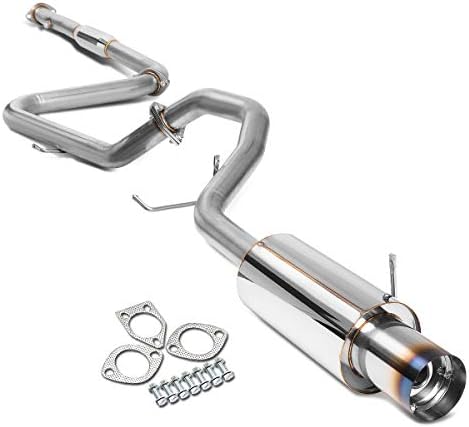Auto Dynasty 4-Inch Burnt Muffler Tip Catback Exhaust System – Compatible With 2000-2005 Mitsubishi Eclipse 2.4L