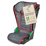 WALSER Auto Kindersitz Noemi, extra schmaler Reisekindersitz (3-8 Jahre) 100-135 cm, klappbare Sitzerhöhung Auto Kinder, ECE R129 Sitzerhöhung waschbar, Autositz Größe 57x46x22 cm Schwarz/Rot