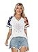 UYIQL Independence Day Shirt Women Celebrate 4th of July Patriotic Tshirt V Neck Short Sleeve Fireworks Graphic Tee Tops White L