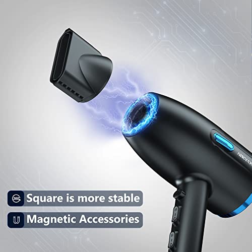 Airyomi Hair Dryer 1875W Blow Dryer With Diffuser Powerful Fast Dry Ionic Hair Dryer Portable Hair Dryer With Diffuser Professional Hair Dryers For Women 3 Temps 2 Speed And Cold Settings Black #TOP2