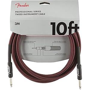 Fender® »PROFESSIONAL SERIES INSTRUMENT CABLE – TWEED« Gitaarkabel – Rechte Jack Plug – 3m – Kleur: Red Tweed
