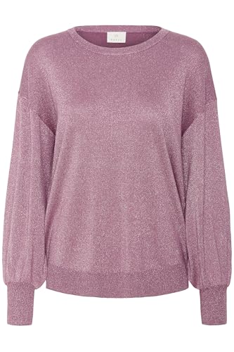 KAFFE Damen Strickpullover KAregina Damen Strickpullover Glitzer Langarm Winter Pullover Casual Elegant Lange Ärmel
