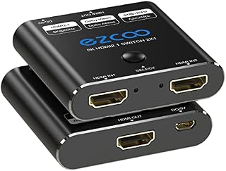 HDMI 2.1 Switch 2x1 4K 120Hz VRR 8K 60Hz HDMI Splitter 2 in 1 out CEC ARC HDCP2.2 48Gbps Switch 2 In 1 Out HDR D-olby vision Atmos All Resolution Frequencies for X-Box PS5 PS4 SW21H21