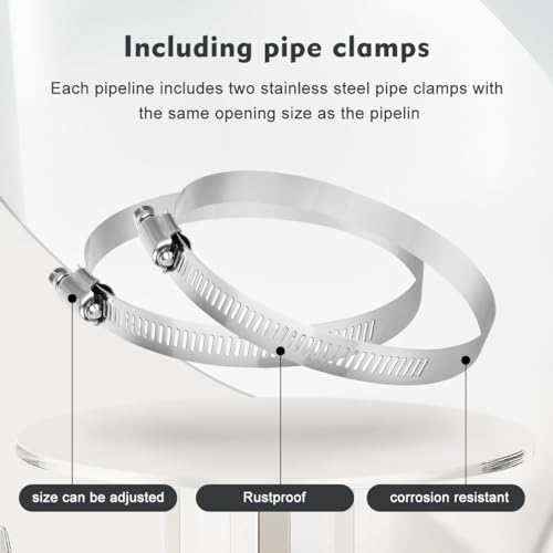 image for YIJUHOU Dryer Vent Hose Air Ducting: 8 Inch 8FT Flexible Aluminum PVC 