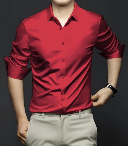 Image of CVC Mens Satin Regular Fit Formal Shirt.