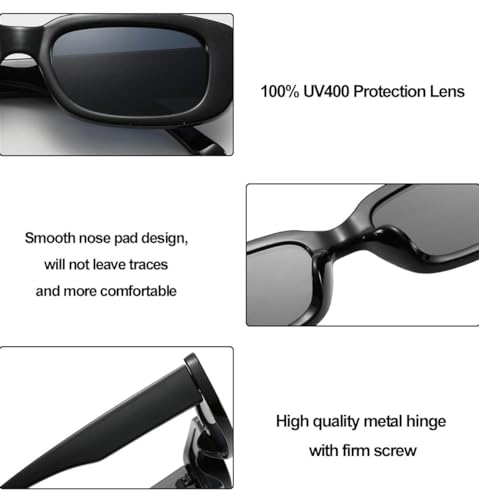 Image of IFLASH Rectangle Sunglasses for Women Retro Driving Glasses 90s Vintage Fashion Narrow Square Frame UV400 Protection Glasse