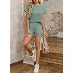 Dokotoo Women's 2 Piece Outfits Sweatsuit Casual Short Sleeve Pullover Tops and Drawstring Shorts Pants Lounge Sets - Image 5
