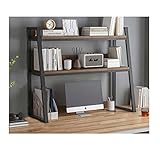 Countertop Hutch Bookshelf, Desktop Bookcase for Computer Desk, Desktop Shelves Organizer,Adjustable...