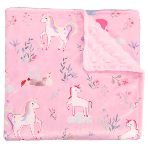Image of SWESEN Baby Blanket for Boys Girls, Super Soft Double Layer Mink Blankets with Dotted Backing, Unicorn Toddler Newborn Nursery Bed Blanket, Multicolor Printed Blanket, 30 X 40 Inches