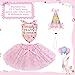 Locmeo 3 Pcs Birthday Porch Goose Outfit for 23" /17" Cement Lawn Goose Clothes Happy Birthday Hat and Tutu Skirt Bandana(Pink)