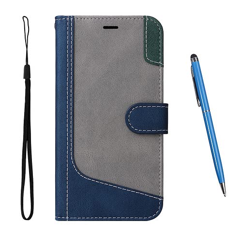 Compatible with Samsung Galaxy J7 Prime Case, Magnetic PU Leather Wallet Phone Case with [Viewing Stand] Flip Folio Cover [Shockproof TPU][Card Holder] for Samsung Galaxy J7 Prime (Blue)