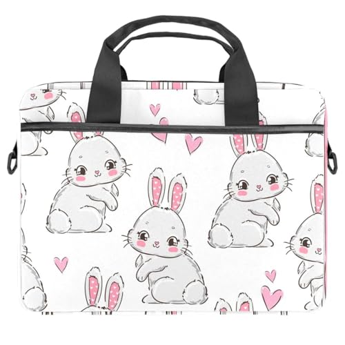 Maletín de laptop 13-14 pulgadas diseño conejo rosa y multicolor bandolera portátil