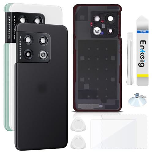 Vitre arrière pour OnePlus 10 Pro Noir : coque de remplacement d'origine avec lentille de caméra