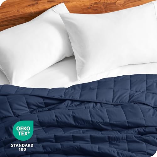 Bare Home Cotton Weighted Blanket (Dark Blue, 60"x80" 17lbs) - image 7