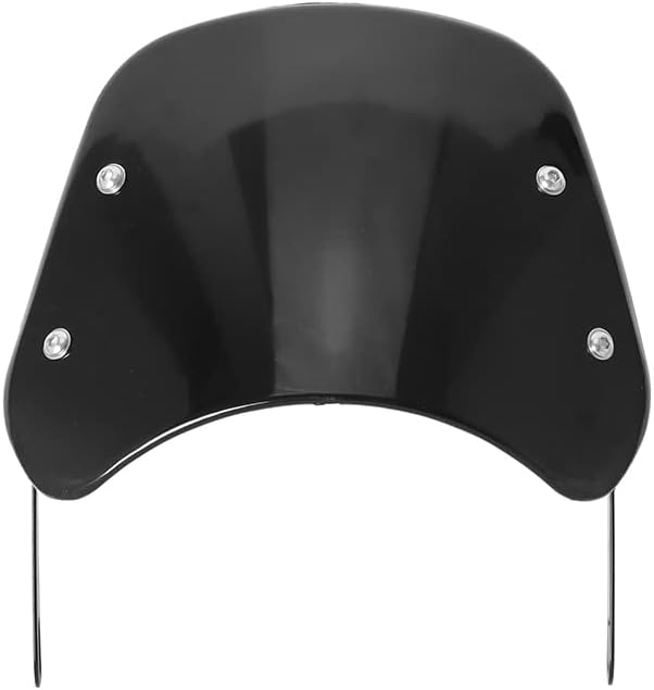 Duobeisi Universal Motorcycle Windshield Wind Deflector - Fits 6.5" & 9.45" Round Headlights, Durable Windscreen for All Moto Types (Black)