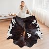 ecowhides 100% Genuine Brazilian Cowhide Rug - Dark Tricolor - Luxury Cowskin Leather Area Rug Decor 7 x 6 feet