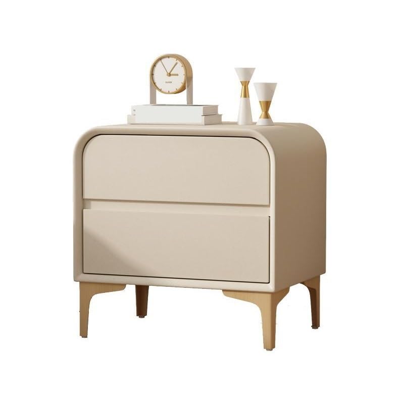 Mesita de noche moderna – Armario de almacenamiento de estilo nórdico color crema para dormitorio, diseño elegante, mesas auxiliares para interiores, muebles elegantes y funcionales