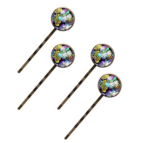Barrettes licorne colorées avec finitions soignées en lot de 4 pour femme