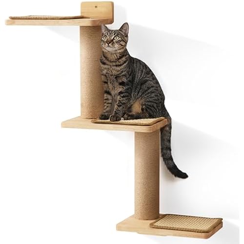 FUKUMARU Cat Wall Shelves, 3 in 1 Transformable Cats Scratching Post