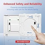 Naigebrol Smart Light Switch，Neutral wire required，Multi-Way Control，Works with Alexa，Google Assistant，With Safety Door，86 * 86mm UK/EU Standards，Glass surface, LED Backlight 1Gang White - Image 2