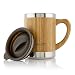 InGwest Active Life. Bamboo Coffee Mug for Men/Women - 13.5 fl.oz. (400 ml) Super Light Eco Stainless Steel Coffee\Tea Mugs with Lid and Bamboo Handle! Large Coffee Mugs. Thickened layer of bamboo!