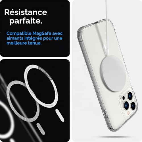 Coque iPhone 13 Pro Max MagSafe Spigen Ultra Hybrid finition premium transparente - 5