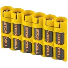 AAA Battery Storage Caddy by Storacell, Yellow, Holds 6 Batteries Not included