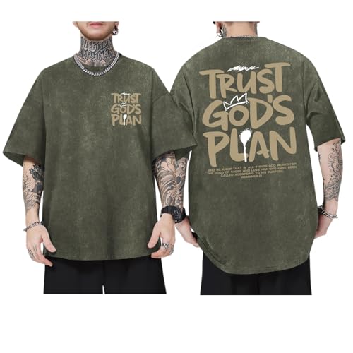 Image of BINTEHGS God Christian T Shirts for Men Jesus Faith Shirt Acid Wash Oversized Tees Bible Verse Graphic Vintage Tshirt